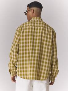 Musero 超大款纽扣水洗长袖衬衫，春夏必备单品 - 黃色 - 查看 4