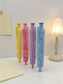 1PC Extra Large Plush Pen Fluffy Soft Kawaii Ballpoint Pen Ink Cute Fuzzy Writing Tool Creative Gift For Students Office Desk Decor Party Favor Novelty Stationery - multicolor - View 2