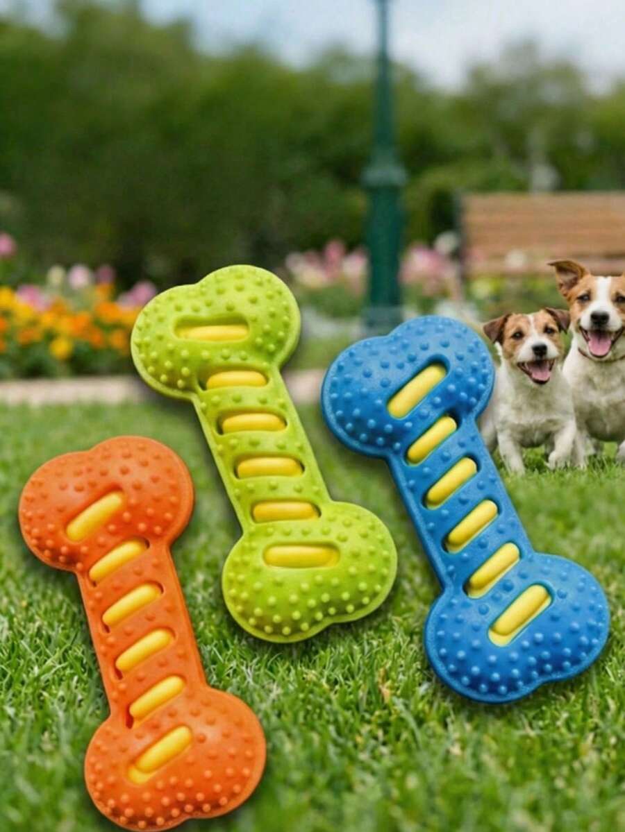 PETSIN 1 件装宠物发声磨牙骨玩具；洁牙棒；宠物自娱自乐及解闷玩具；宠物用品 - 彩色 - 查看 1