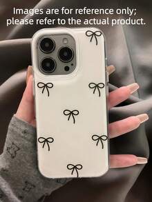 Cute Sparkling Case For 17 Pro Max, 16, 15, 14 Plus, 13, 12, 11 - Luxury Glitter Soft Silicone Cover - Bow - View 3