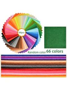 22/66PCS Random Color Craft Felt Sheets Thick Non-Woven Fabric For DIY Sewing Projects Crafts Cutting Shaping Home Decor Supplies - Multicolor - View 4