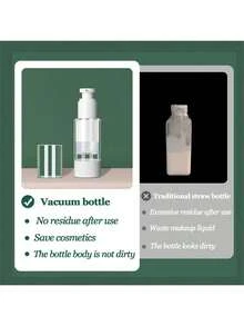 1 Piece, Transparent Vacuum Cosmetic Cream Pump Bottle Vacuum Bottle With Press Pump, Vacuum Lotion Bottle Refillable Cosmetic Storage Container Small Bottle Jar Portable Travel Cream Lotion Container Jar, Essence Dispenser, Travel-Friendly Cosmetic Dispenser Suitable For Foundation, Lotion, Essential Oil, Shampoo, Travel Storage Foundation, Cream, Moisturizer Or DIY Skin Care Products, Used To Pack Homemade Beauty Gifts - Clear - View 7