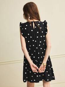 Écloséra New Arrival Spring/Summer Sleeveless White Polka Dot Mini Dress For Women - Multicolor - View 2