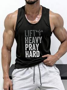 GymBeat 男士运动T恤和背心 - 黑色 - 查看 5