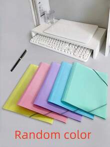 1/2/4/6/8 PCS Large Capacity Elastic Closure Elastic Cord File Bag Drawstring Document Pouch Business Negotiation Folder Office Material Manager School Document Storage Project Binder Office Supplies School Supplies Back To School - random - View 6