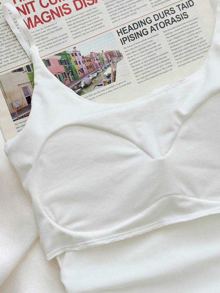 Women's Summer Spaghetti Strap Camisole With Built-In Padded Bra, Casual & Sexy
