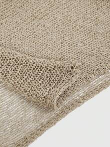 Hippie Loose Hollow-Out Knit Blouse For Women, Suitable For Beach Vacation - Apricot - View 12