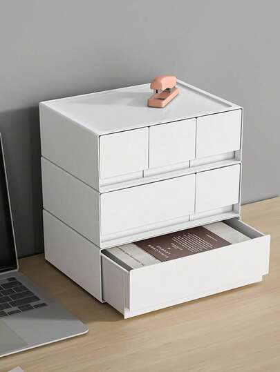 1PC Modular Stackable Plastic Storage Drawer Organizer Set 1 2 3 Drawers Options Free Combination Cosmetic Jewelry Box Desktop Display Case For Bedroom Living Room Bathroom Dormitory Office Home Organization Versatile Stackable Makeup Organizer Space Saving Clear Storage Container