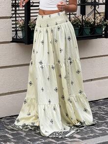 Muchica Women's Vacation Woven Elastic Waist Tiered Hem Skirt, Suitable For Spring, Summer And Autumn - White - View 4