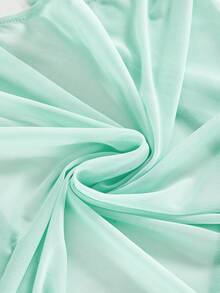 ROMWE Hippie 女士 Y2K 返校季深 V 复古宽松领露背街头风吊带背心（含抹胸内衬） - 綠色 - 查看 4