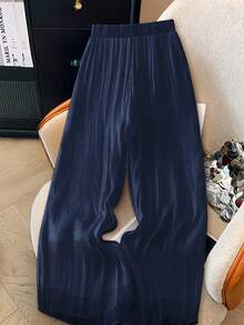 GlowEve 女士纯色简约休闲夏季弹力腰裤 - 藏蓝色 - 查看 2