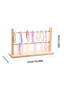 1PC Vertical Multi Size Wooden Ribbon Organizer Spool Holder Jewelry Display Stand Multi Functional Ribbon Rack Storage Organizer For DIY Craft Room Cake Shop Gift Shop Flower Shop Daily Home Use Desktop Organizer Sewing Craft Supplies - Yellow - View 6