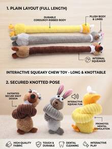 PETSIN 长颈卡通兔鸭造型狗狗玩具，内置BB弹吠叫声，可与狗狗互动玩耍 - 彩色 - 查看 3