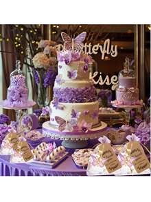 毕业紫色蝴蝶亚克力钥匙扣派对生日婚礼礼物套装 - 多色 - 查看 4