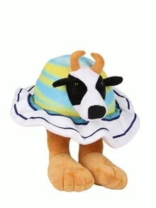 POKOJA LAND 9.8英寸脑腐玩具 Tung Tung Sahur 奶牛恶搞毛绒玩具，耐用涤纶材质，高品质缝纫工艺，非常适合节日或日常娱乐，适合家庭使用，万圣节、圣诞节等节日礼物 - 彩色 - 查看 3