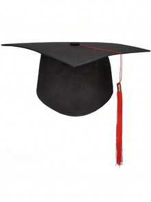 1 Buah Set Topi Wisuda Rumbai Hitam dengan Rumbai Emas untuk Upacara Wisuda, Dekorasi Photo Booth, Perlengkapan Pesta Sekolah, dan Lainnya - warna-warni - View 8