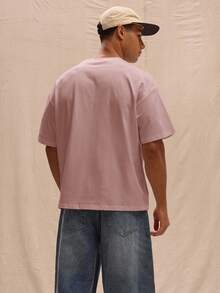 Musero 宽松版型超大T恤，春夏街头风，复活节假期必备 - 粉色 - 查看 3