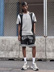 EVRINFINITE Manfinity Streetrush Herren Rundhals Kurzarm Stilvolles Farbblock Design Lässig T-Shirt Weltmeisterschaft Fußball 2026, Paar Matching Outfit Urlaub. - Verschiedenfarbig - Übersicht 3