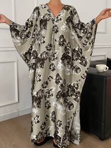 DAZY Áo ngủ nữ dáng rộng in hoa, thích hợp cho mùa xuân/hè. - màu xanh lá - Xem 5