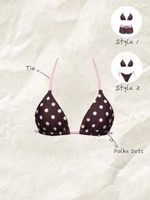 Elavelle Women's Random Print Halter Bikini Top, Spring/Summer - Multicolor - View 1