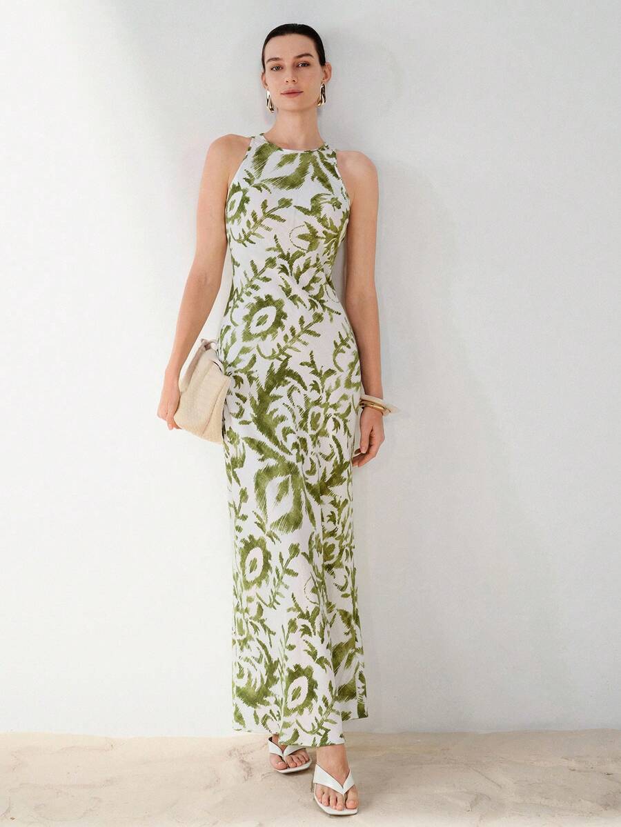 Aveloria Modichic Đầm không tay cổ tròn ôm sát, thanh lịch, tối giản, sang trọng dành cho nữ, chất liệu vải tre, thích hợp cho kỳ nghỉ. - Nhiều màu - Xem 1