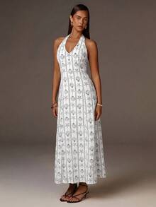 Women's Vacation Casual Starfish & Shell Print Backless Dress,Summer Dresses For Women - Multicolor - View 6