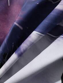 DAZY Áo choàng ngủ nữ mùa xuân, cổ bẻ rộng, họa tiết hoa, có thắt lưng, kiểu dáng rộng rãi, cổ chéo, có dây đeo. - màu đen - Xem 10