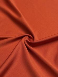 NU&NOW Große Größen sexy einfarbiges Kleid mit asymmetrischem Ausschnitt, hohem Schlitz und Bindedetail, Sommer - Orange - Übersicht 6
