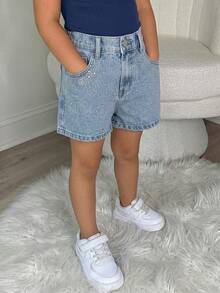 DAZY Tween Girls Denim Shorts Summer - Light Wash - View 2