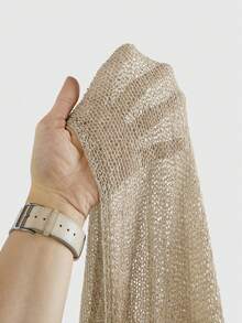 Hippie Loose Hollow-Out Knit Blouse For Women, Suitable For Beach Vacation - Apricot - View 13