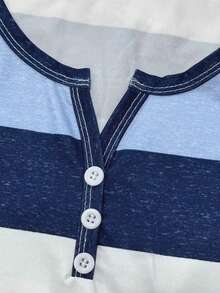 Camiseta de tirantes con estampado de palmeras para mujer - Azul - Ver 4