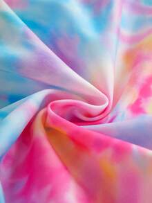 SHEIN X Care Bears 少女扎染小熊印花连体泳衣 - 彩色 - 查看 7