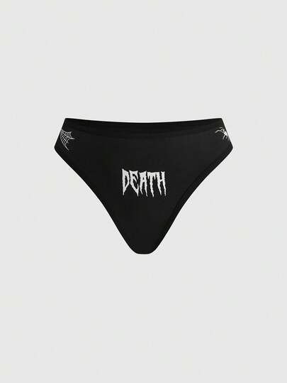 ROMWE Đồ lót nữ in chữ theo phong cách Gothic