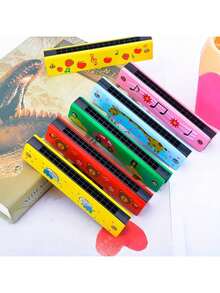 1pc/5pcs/3pcs 12 Styles Harmonica, 16-Hole Double Row Portable Cartoon Harmonica, Musical Instrument Toy Gift For Adult Beginner (Random Style & Color) - Multicolor - View 9