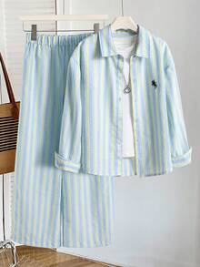 Tween Girls Shirt Co-Ords - Green - View 1