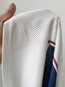 Coolane 女士春夏节日外出街头风复古透气网眼数字图案棒球衫红色球衣 - 彩色 - 查看 7