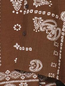 Musero 短袖落肩不对称纽扣印花衬衫，春夏必备假日沙滩装 - 彩色 - 查看 6