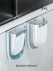 1/2PCS Kitchen Hanging Trash Can Foldable Garbage Bin With Holder For Cabinet Door Wall Mount Small Waste Basket For Kitchen Bathroom Laundry Room Space Saving - Multicolor - View 8