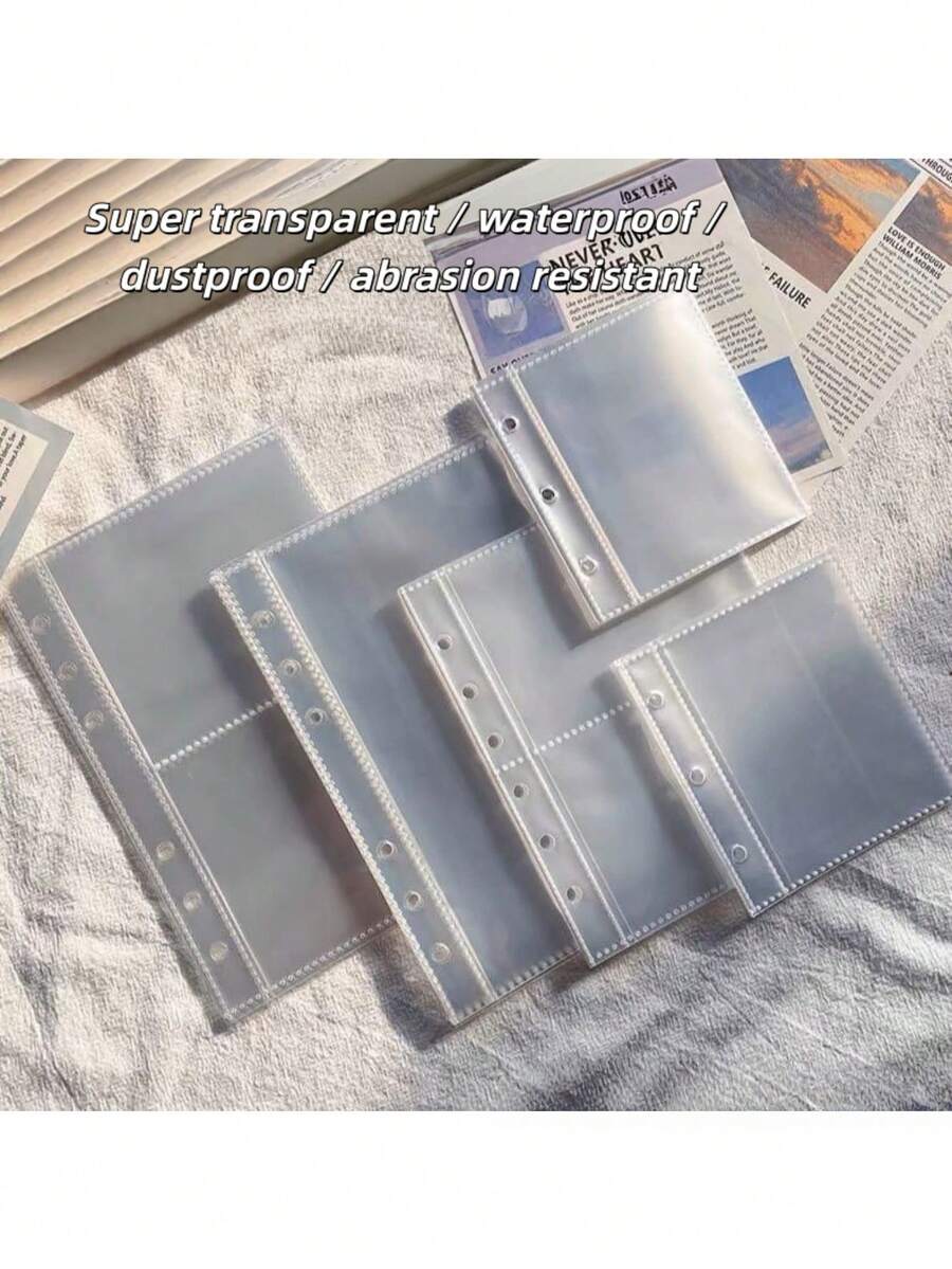 10 fogli di ricambio trasparenti formato A7, organizer per schede sciolte con tasche, pagine interne in PP trasparente per album fotografici. Adatto per appassionati di diari, collezionisti di carte, studenti, fotografi, amanti della cancelleria, per uso in studi, aule, studi e organizzazione domestica. - Multicolore - Visualizzare 1