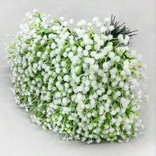 60 pièces Fleurs artificielles de Gypsophile avec tiges, bouquets en vrac, fleurs artificielles au toucher réel, pour la décoration de la maison et du bureau, les arrangements floraux et les centres de table, la décoration du jardin extérieur, les mariages, les anniversaires et les décorations de douche de mariée - Blanc - Voir 4