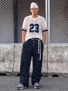 EVRINFINITE 2026 Intarsia Knit Sweater For Men With Hollow-Out Numeric 23 Design, European & American Holiday Style Number Jersey Knit Jersey Men Mesh Top Crochet Jersey Men's Crochet Set - White - View 3