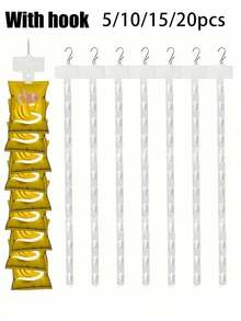 4/6/8/10pcs Plastic Display Hanger Strips, Sturdy Merchandise Hooks & Clips For Supermarket Shelves, Practical Retail Organizer - Multicolor - View 2