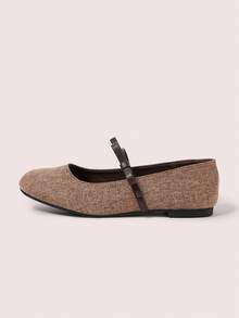 CUCCOO DOLLMOD 法式仙女蝴蝶结玛丽珍鞋 女鞋 春夏新款 腰带芭蕾舞鞋 舒适女士通勤鞋 针织帽奶奶鞋 情人节 - 咖色 - 查看 6