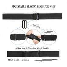12/6/3 Pc Black Adjustable Elastic Band For Wigs Adjustable Straps For Wigs Making Tools For Making Wig Cap Accessories - Black - View 7
