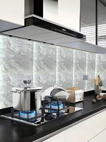 22 Pieces Marble Tile Stickers Peel And Stick Wallpaper Easy To Apply Remove Waterproof Oil Proof Heat Resistant Kitchen Bathroom Backsplash Countertop Home Renovation Self Adhesive Vinyl Wall Decor - multicolor - View 5