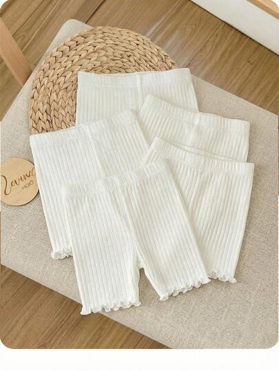 Baby Girl Summer Cute Solid Color Knit Shorts Set