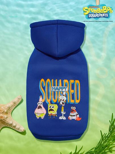 SpongeBob SquarePants | PETSIN 1pc Pet Sweater, Cat And Dog Universal Clothes, Cute Blue Pullover Style Two-Legged Clothes, Spring, Autumn And Summer Casual Sportswear