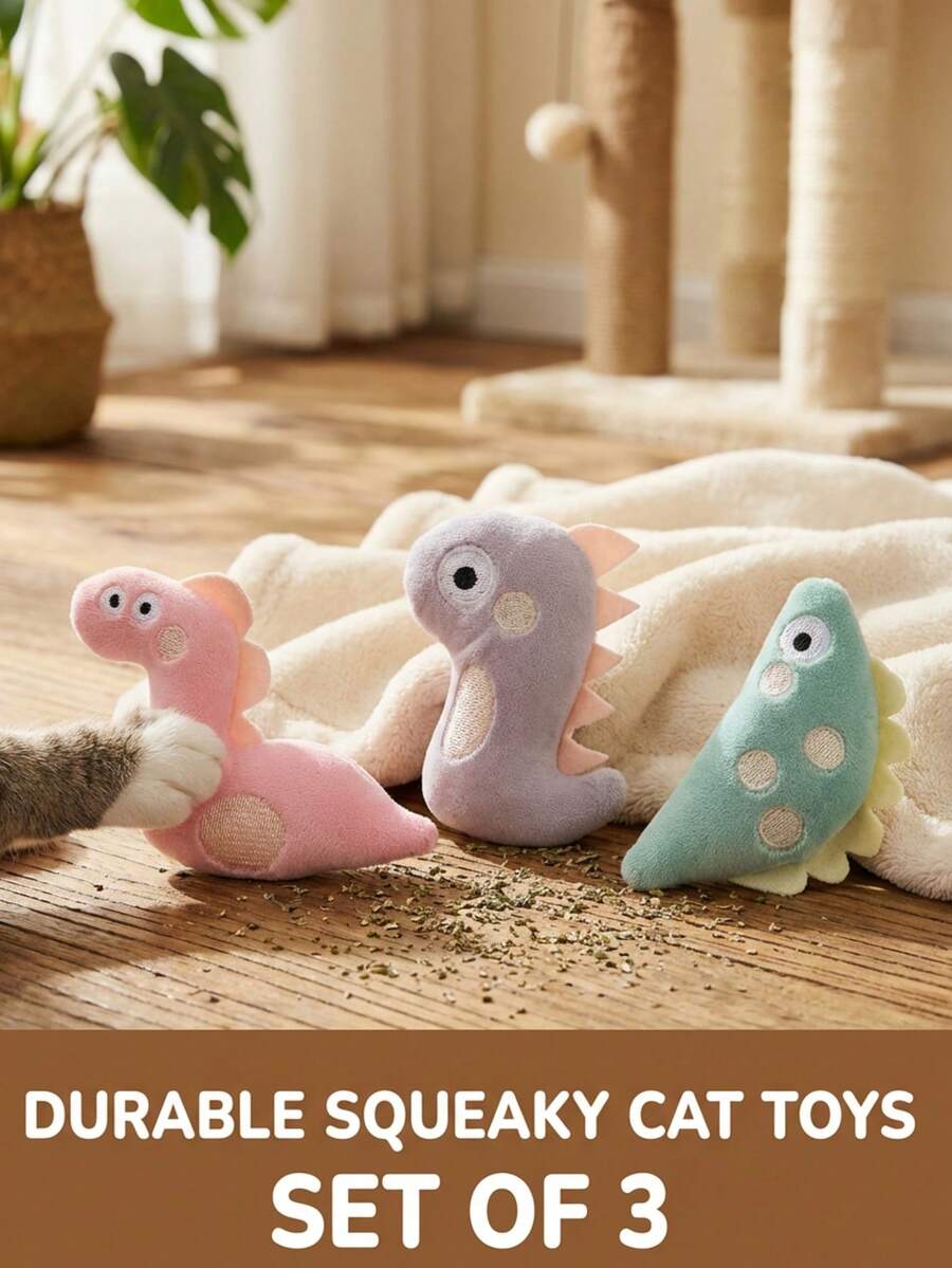 PETSIN 可爱的毛绒动物猫玩具，柔软舒适，可以与猫互动。 - 彩色 - 查看 1