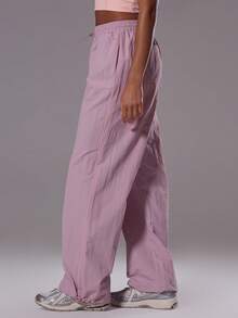 Musera Sport Adjustable Toggle Light Weight Active Shell Pants Workout Gym Sports Pilates Fitness Daily Casual Hibiscus - Mauve Purple - View 4