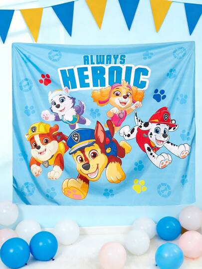 SHEIN | PAW Patrol 1Pc Dog Printed Tapestry, Free Hook Accessories, Holiday Party Tapestry, Decorative Wall, Machine Washable